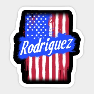 American Flag Rodriguez Family Gift For Men Women, Surname Last Name Sticker